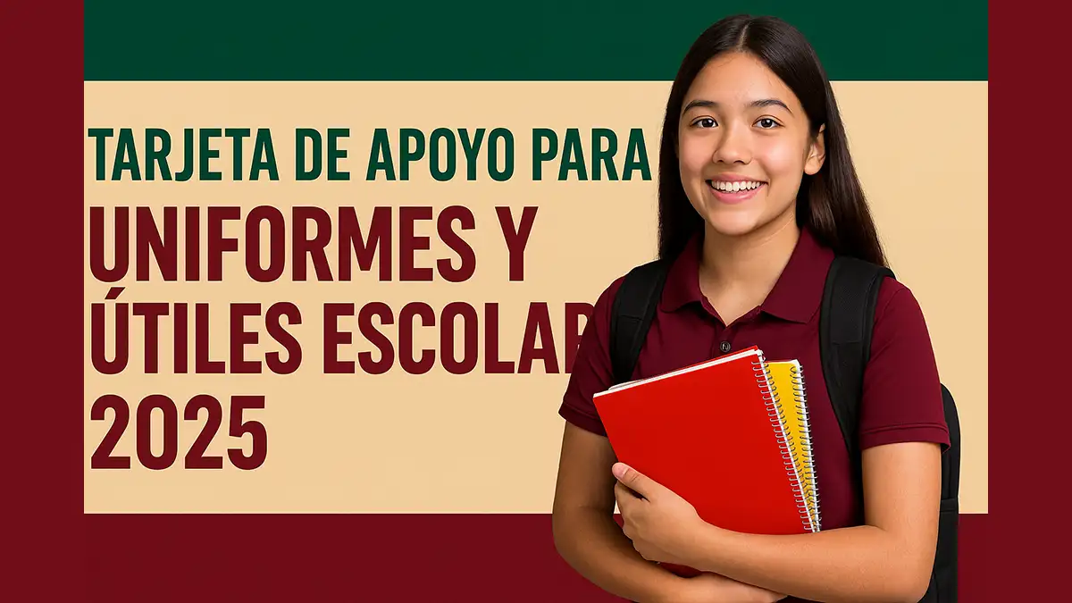 tarjeta de apoyo para uniformes y utiles escolares