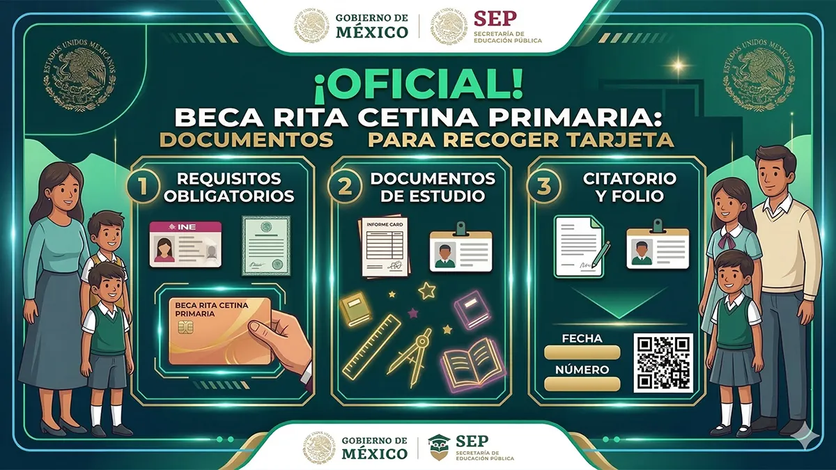 Beca Rita Cetina Primaria: Documentos para recoger tarjeta